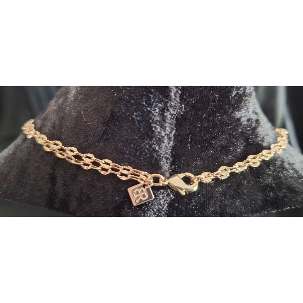 Banana Republic Layered Gold-tone Necklace with Gray Teardrop Stones-EUC - Picture 3 of 5